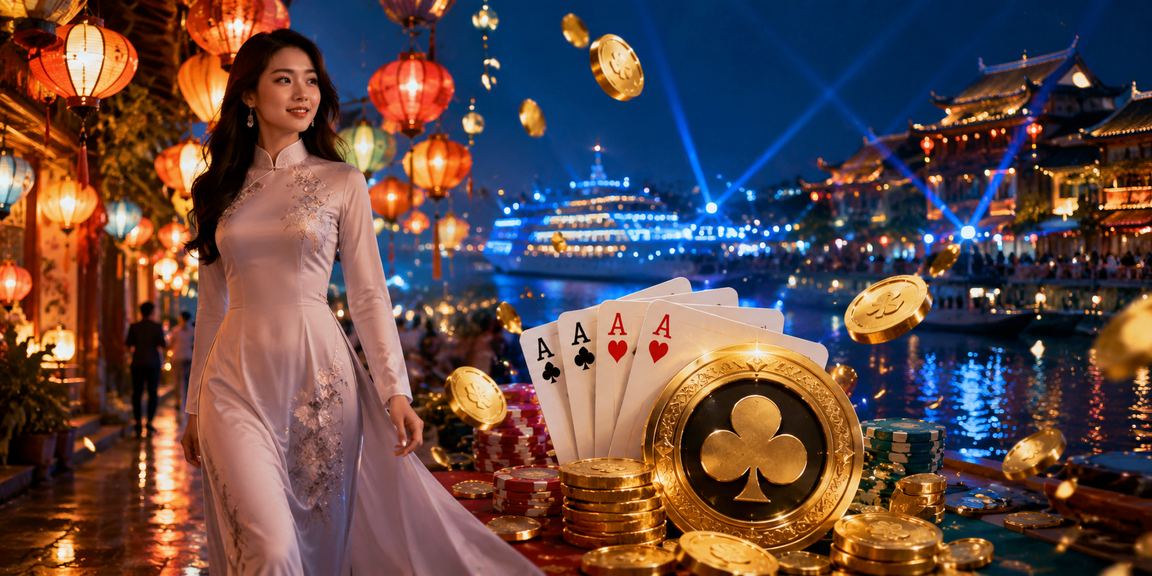 Chợ đêm tại Huế nền tảng màu vàng tráng lệ